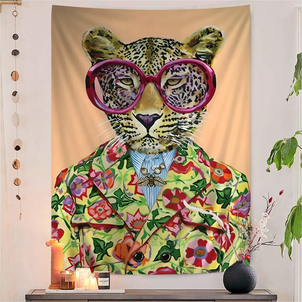 

Fashion Animals In A Suit Hanging Bohemian Tapestry Hanging Tarot Hippie Wall Rugs Dorm Wall Hanging Home Decor