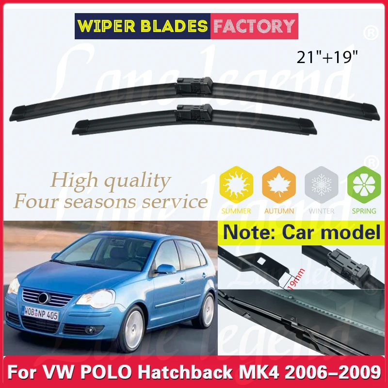 

Car Wiper Blade For Volkswagen VW POLO Hatchback MK4 2006 - 2009 9N3 Front Windscreen Wipers Car Accessories High Quality 2008