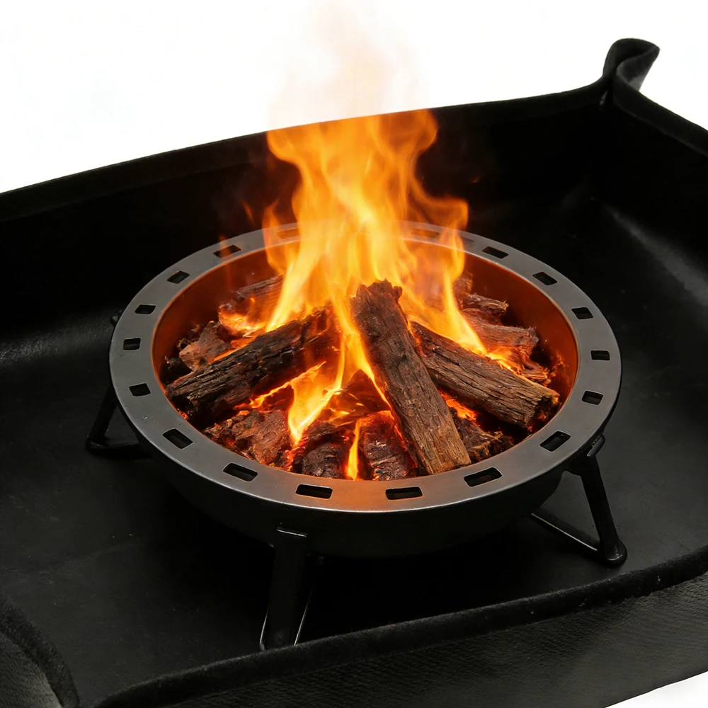 3D Feuerfeste Silikonmatte Campingkocher Lagerfeuer Hitzebeständige Picknick-Feuerholzmatte Flammhemmende Bodenschutzunterlage – Detail 10