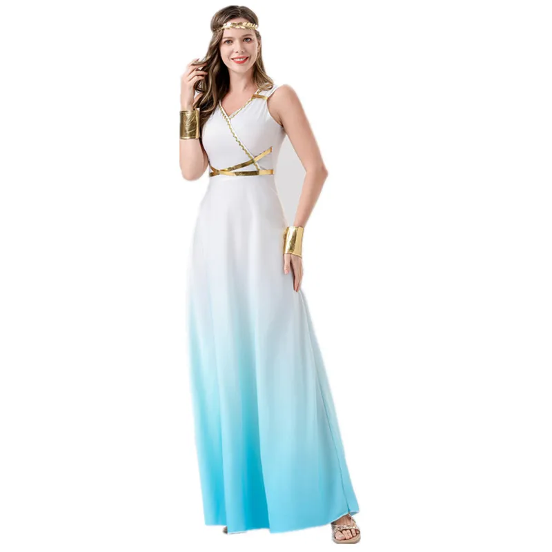 Halloween Medieval Mythology Ancient Greek Goddess Cosplay Costume masquerade Egyptian Cleopatra Princess Fancy Dress