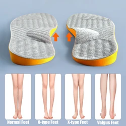 Semelle intérieure orthopédique en PU pour pieds plats, soutien de la voûte plantaire, l'offre elles orthopédiques 4WD pour hommes et femmes, coussinets de chaussures O/X, soins des pieds