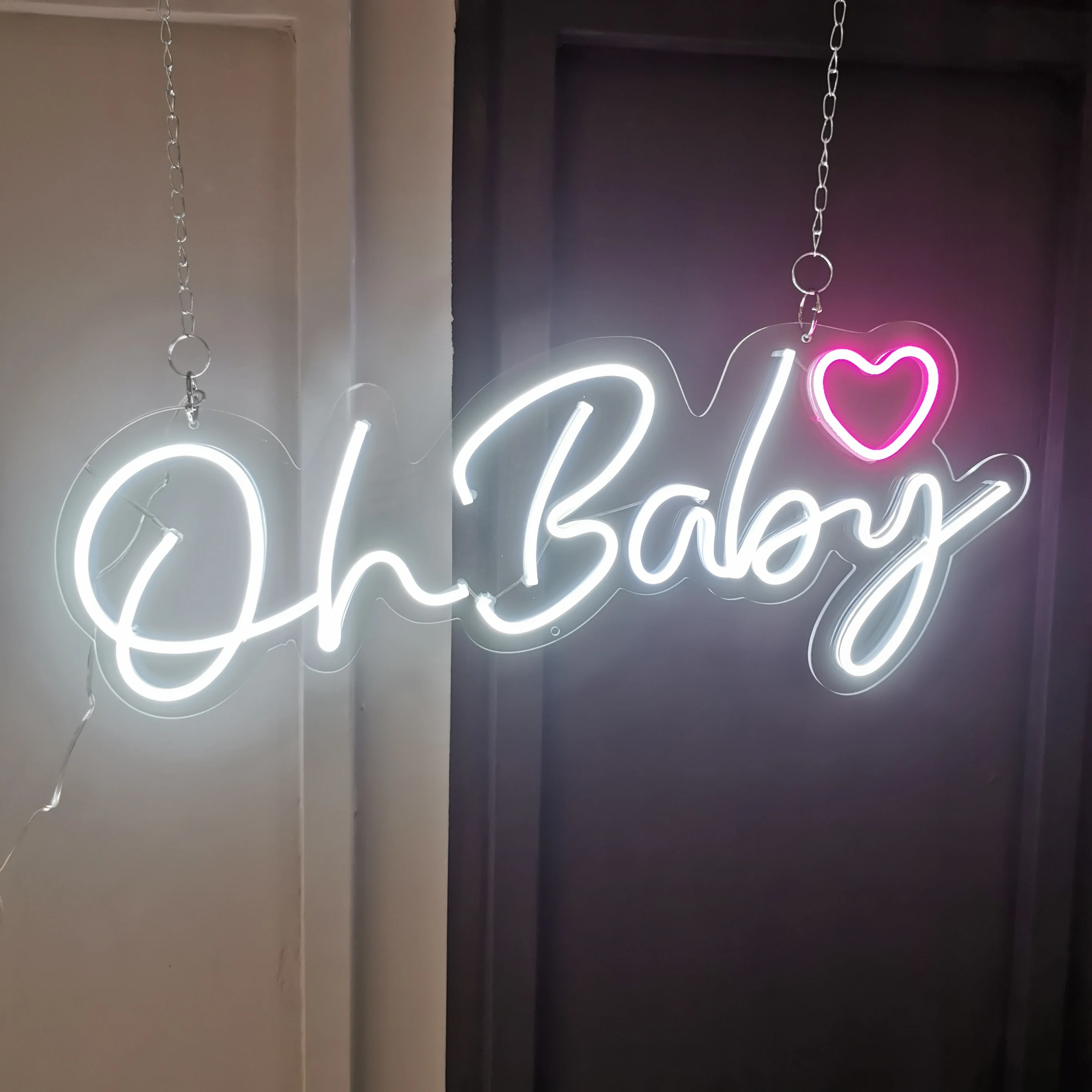 Oh Baby Neon Sign Oh Baby Light Up Sign for Backdrop & Wall Decor Oh Baby Led Sign for Baby Shower & Gender Reveal Party Decor