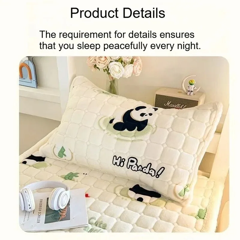 Winter Thick Milk Velvet Mattress Warm and Soft Quilted Washable Mattress Protective 