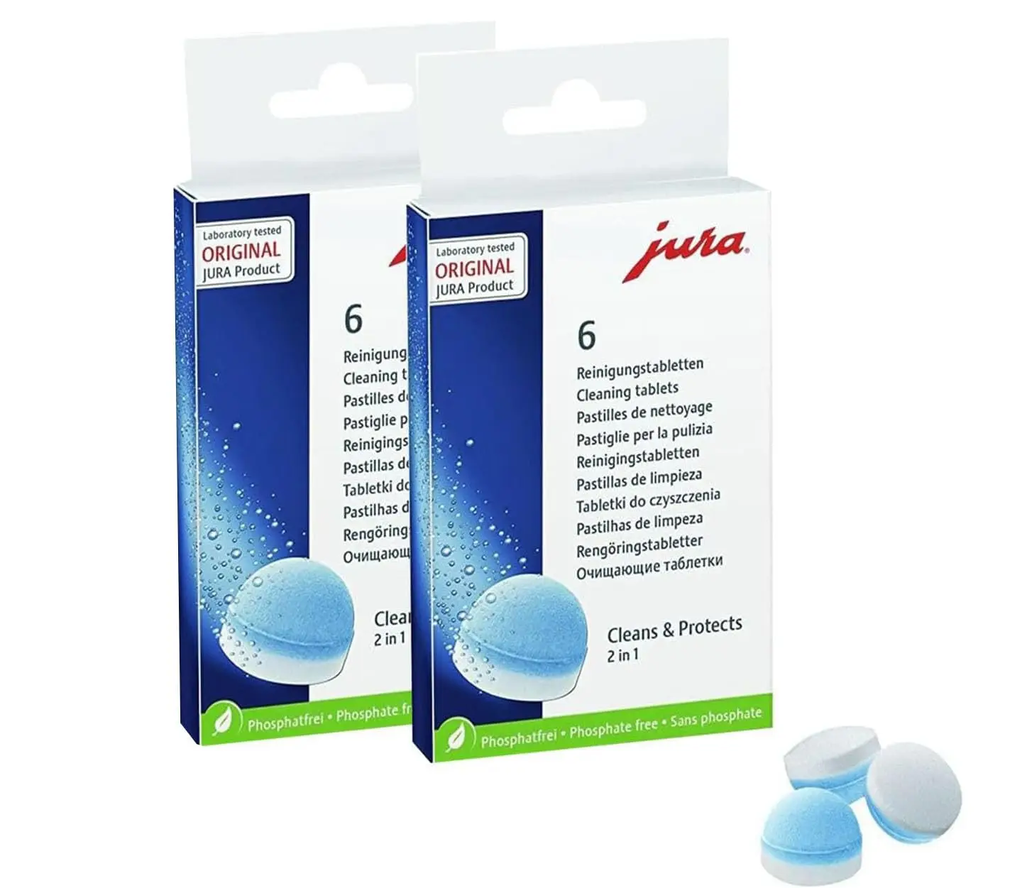Tabletas de Limpieza para Cafeteras Automáticas Jura 64308, Compatibles con Todas las Cafeteras Jura, Paquete de 12 Unidades