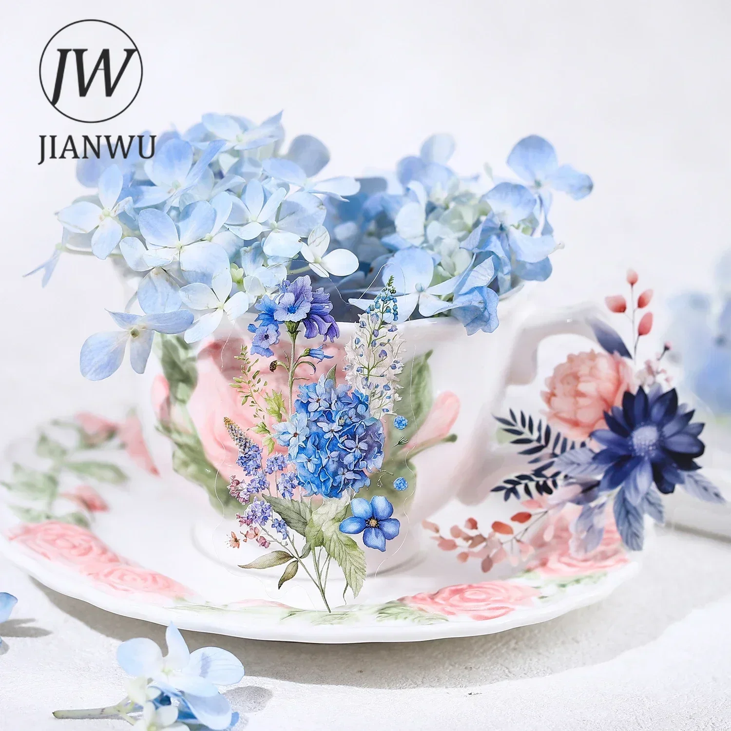 JIANWU Quiet Flower Season Series Vintage Watercolor Material Collage Landscaping PET Sticker Creative DIY Journal Stationery