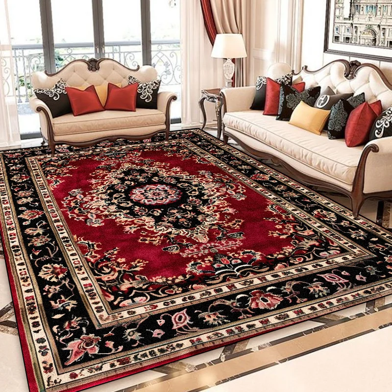 European Style Decoration Home Carpet Living Room Retro Persian Rugs Sofa Side Large Area Rug Room Doorway Cloakroom Floor Mat