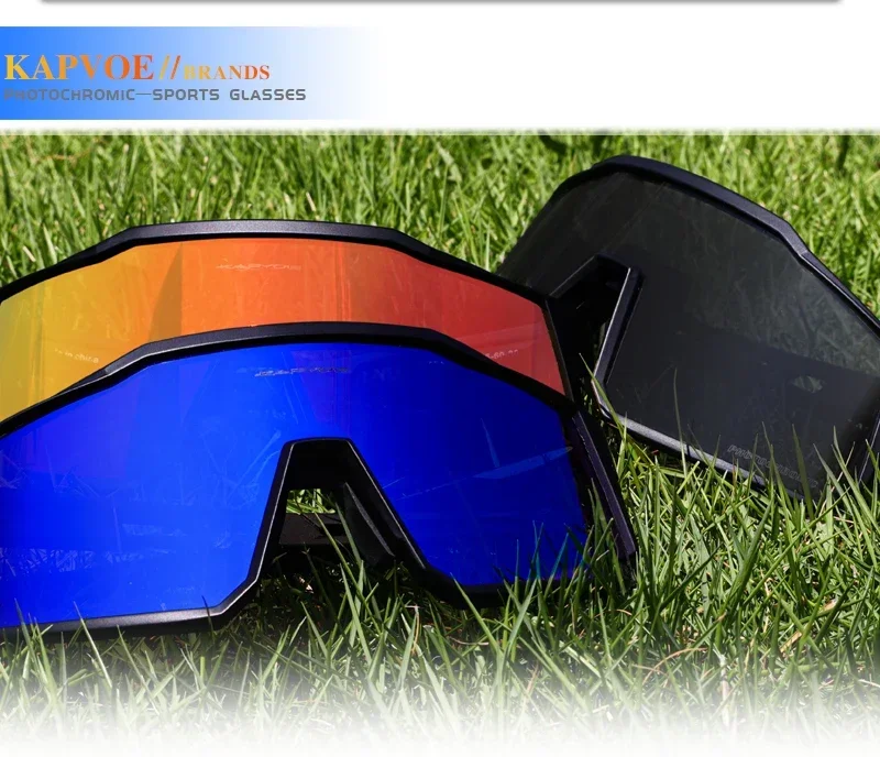 Kapvoe Photochrome Sonnenbrille Herren Fahrradbrille UV400 MTB Klar Mountainbike Übergang Fahrrad für Damen Sportbrillen – Detail 7