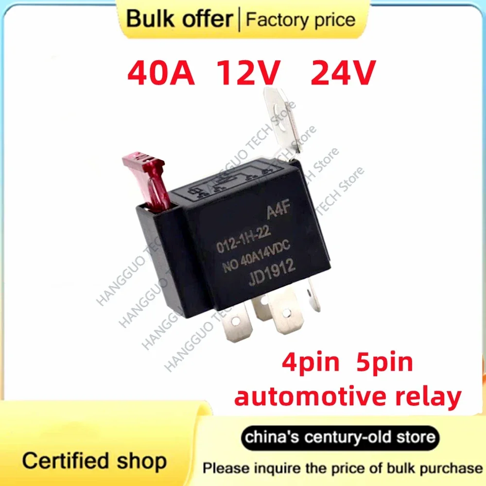 

40A Car Fuse Relay Automotive Relay Circuit Control 40A 12V/24v JD1912 JD2912 4/5PIN Copper Terminal Auto Relay Wiring Harness