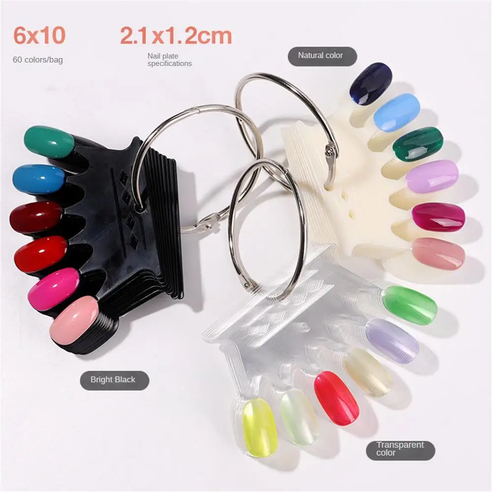 Polish Salon Practice Color Card 50 Round Head Fan-shaped Nail Blades Easy To Take And Use. Uv Gel False Nail Reusable.