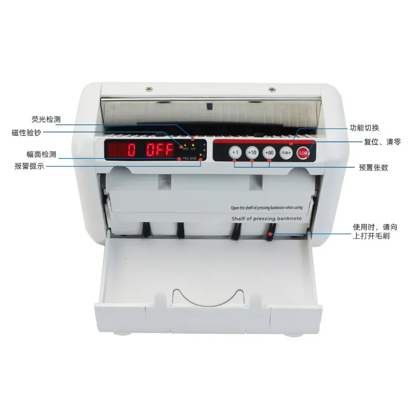 K-1000 Portable Money Counter with Rechargeable Battery Money Detector UV MG Mini Currency Bill Counting Machine