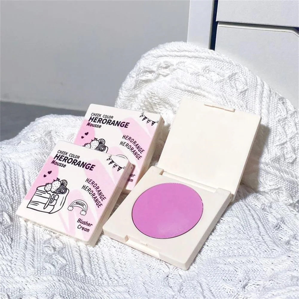 1/2/3PCS Single Color Cream Blush Natural Makeup Paste Blush Cream Cosmetic Moisturizing Cream Blush Small And Portable Boxed