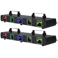 Yiflamefly 2Pcs 5 Eyes RGB Disco Projector Party DJ Light Stage Effect Scanner DMX512 Sound Control for KTV Concert Holiday Bar