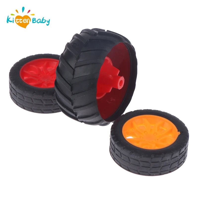 10pcs DIY Racing Vehicle Toys 1:64 Car Wheels For Rubber Tire With Wheel Axle Model Modified Part Dia 2mm 2.5mm 3mm