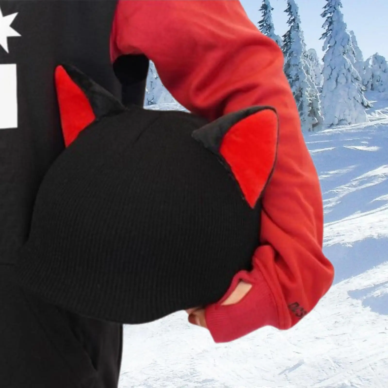 غطاء خوذة التزلج سهل التركيب هدية ديكور كرتوني محبوك قبعة خوذة ديكور للتزلج على الجليد والرياضات الخارجية والشتاء