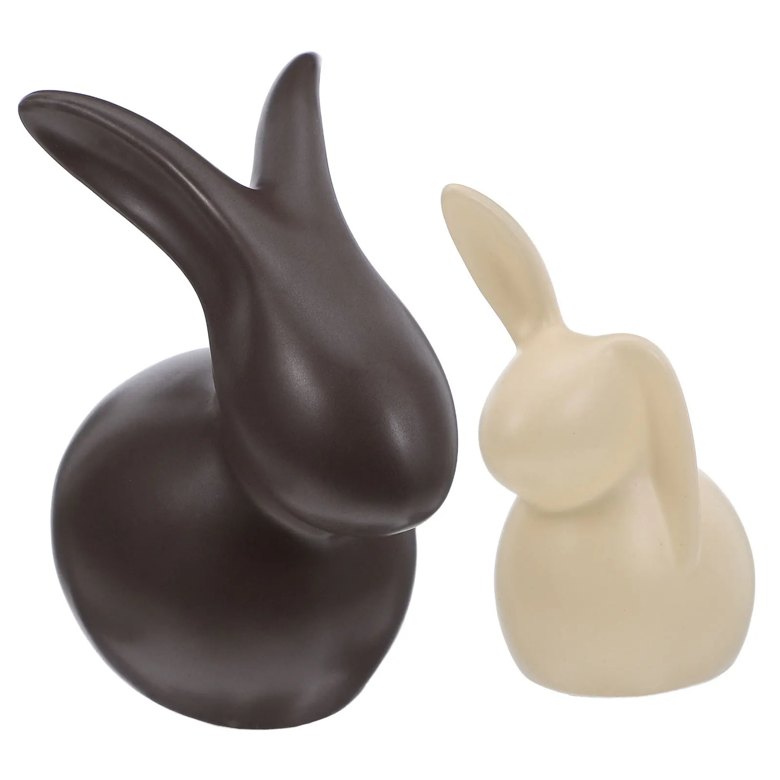 

2Pcs Ceramic Bunny Sculptures Porcelain Animal Figurines Decorative Ornaments Tabletop Rabbit Statues for Home Decor Charming