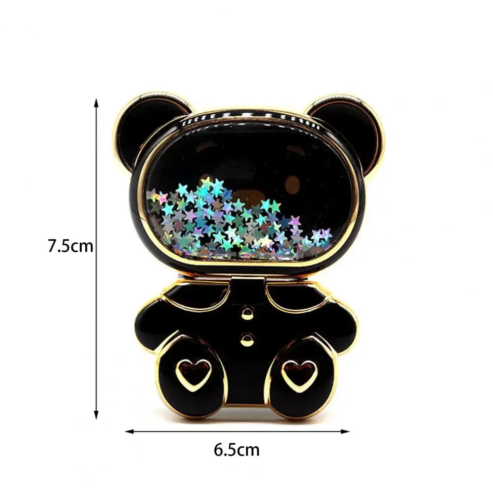 Support de téléphone ours de dessin animé à paillettes brillantes avec miroir, support de bureau pour téléphone portable, monté à l'arrière, support rapide paresseux