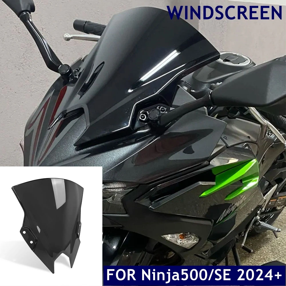 For Kawasaki NINJA500 Ninja 500 SE 2024 2025 2026 Motorcycle Windscreen Double Bubble Windshield Screen Fairing Wind Deflectors