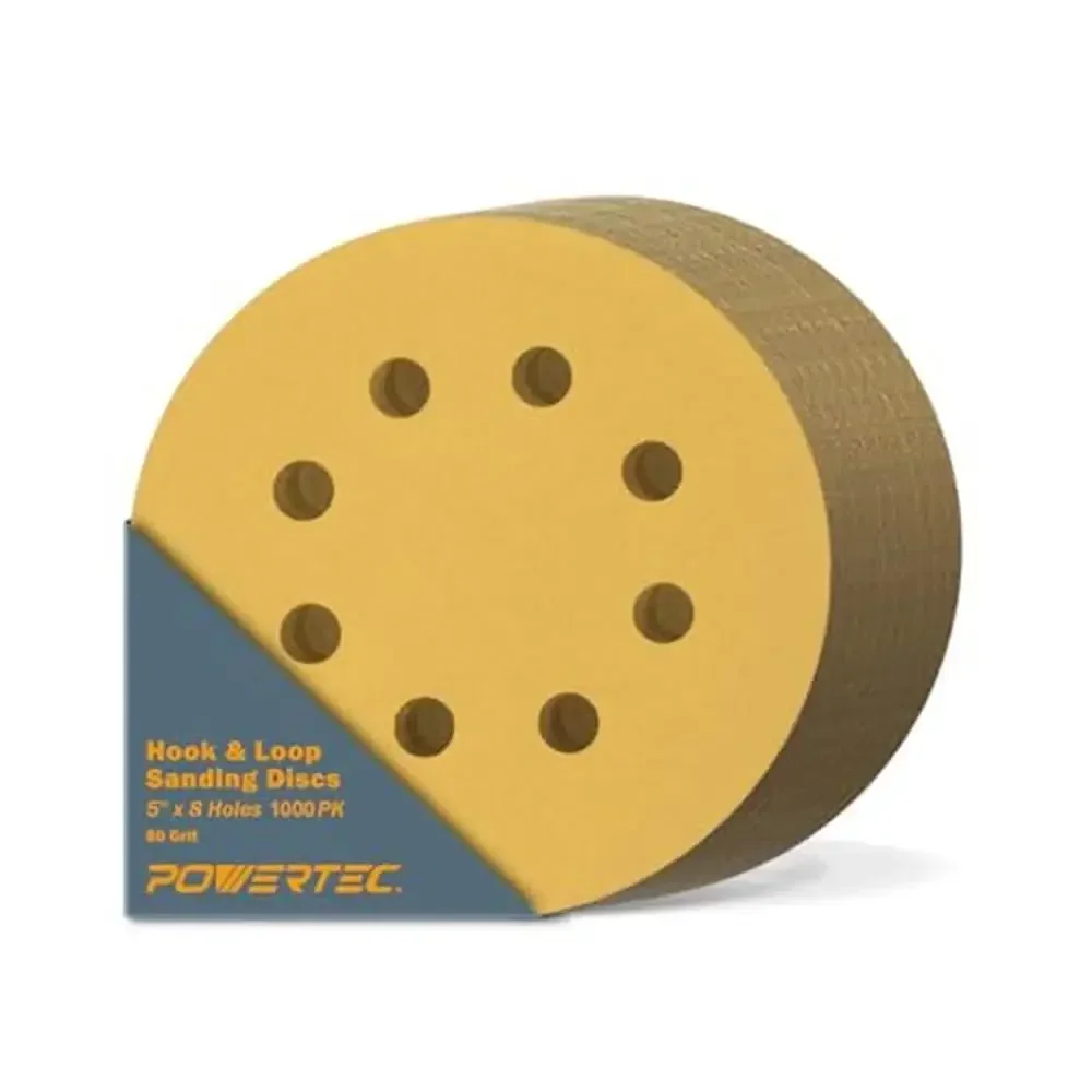 

5-Inch 80-Grit Hook and Loop Sanding Discs 1000 Pack Random Orbital Sanders