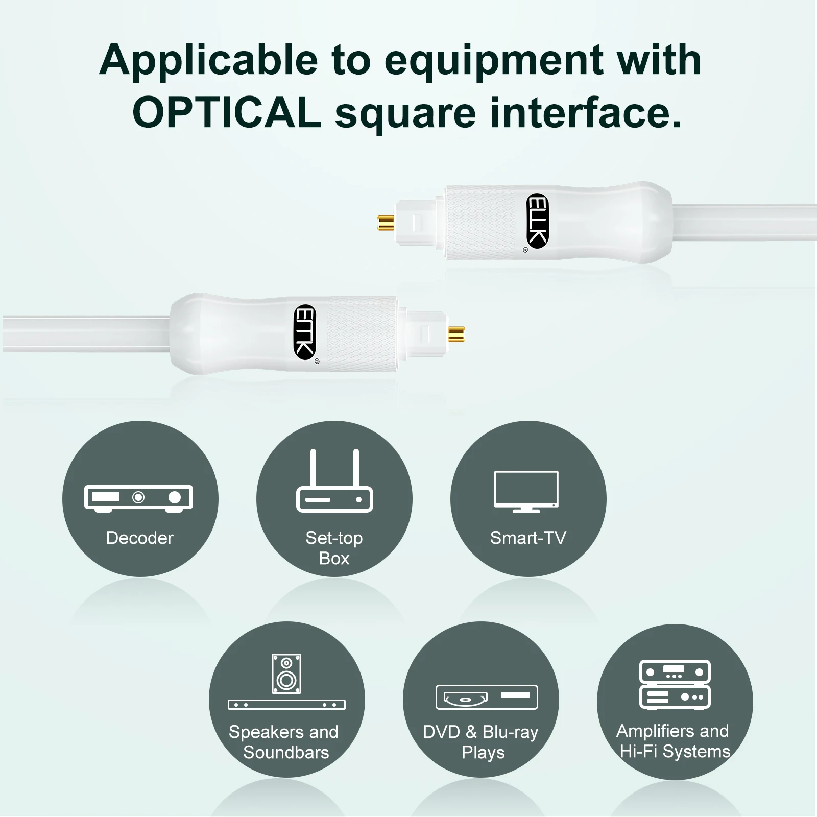 EMK Optical Cable Optical Audio Cable Toslink Cable Optical to Toslink 5.1 Digital Optical Cord for TV, Blu-ray Player, Soundbar