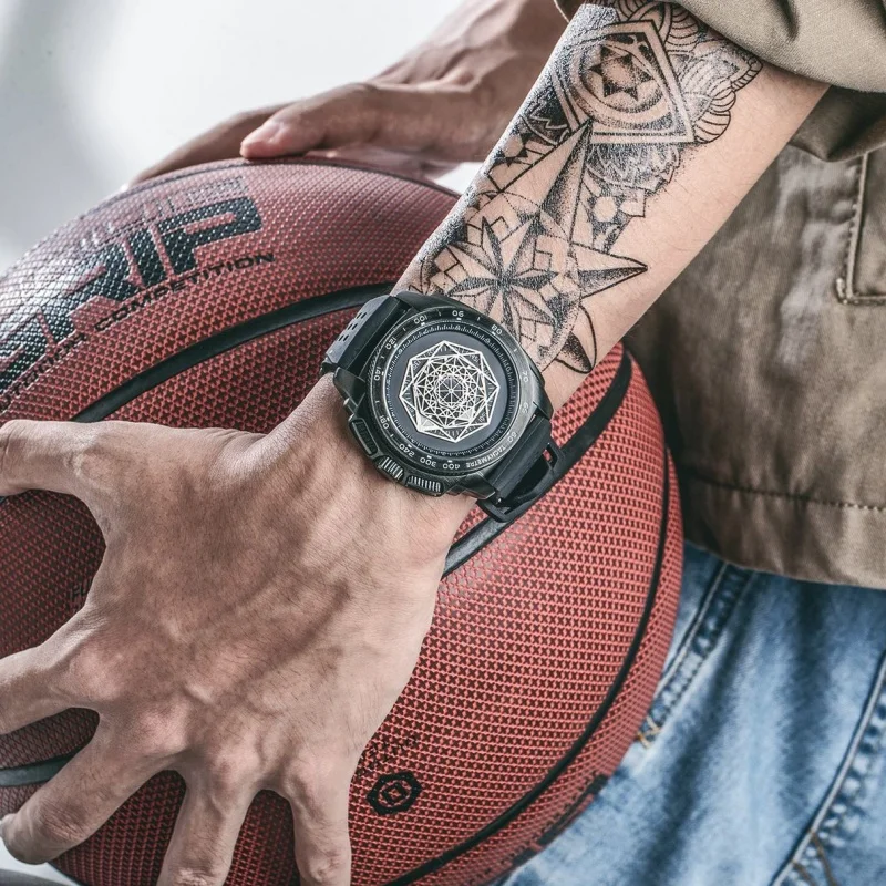 RUIMAS 554 Männer Mode Quarzuhr Sport Multifunktions Kalender Leucht Silikon Armband Chronograph Casual Uhren reloj hombre