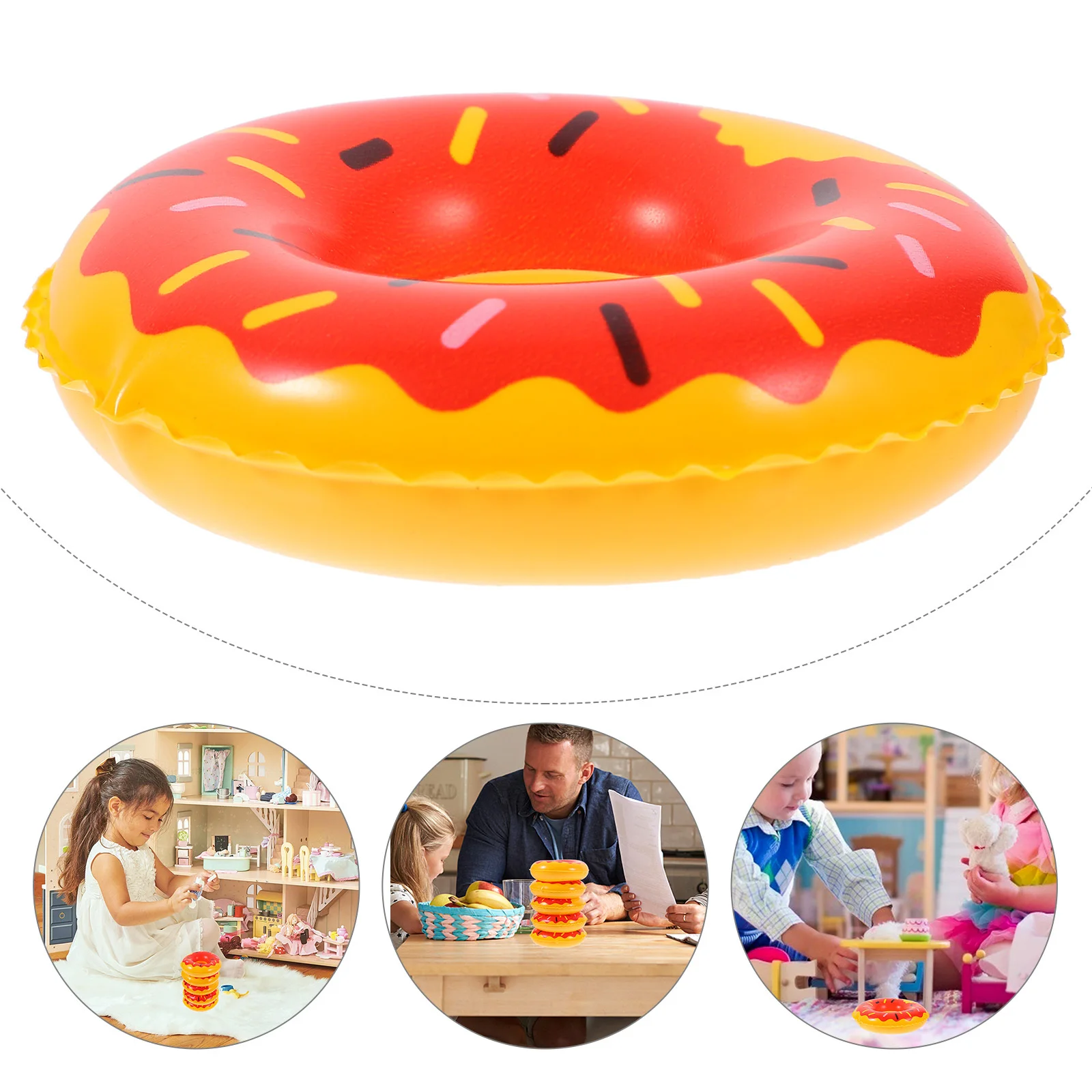 

10Pcs Mini House Swim Rings Bright Color Round Edge Detailed Modeling Ideal for Miniature Landscaping Scene Decor Small Home