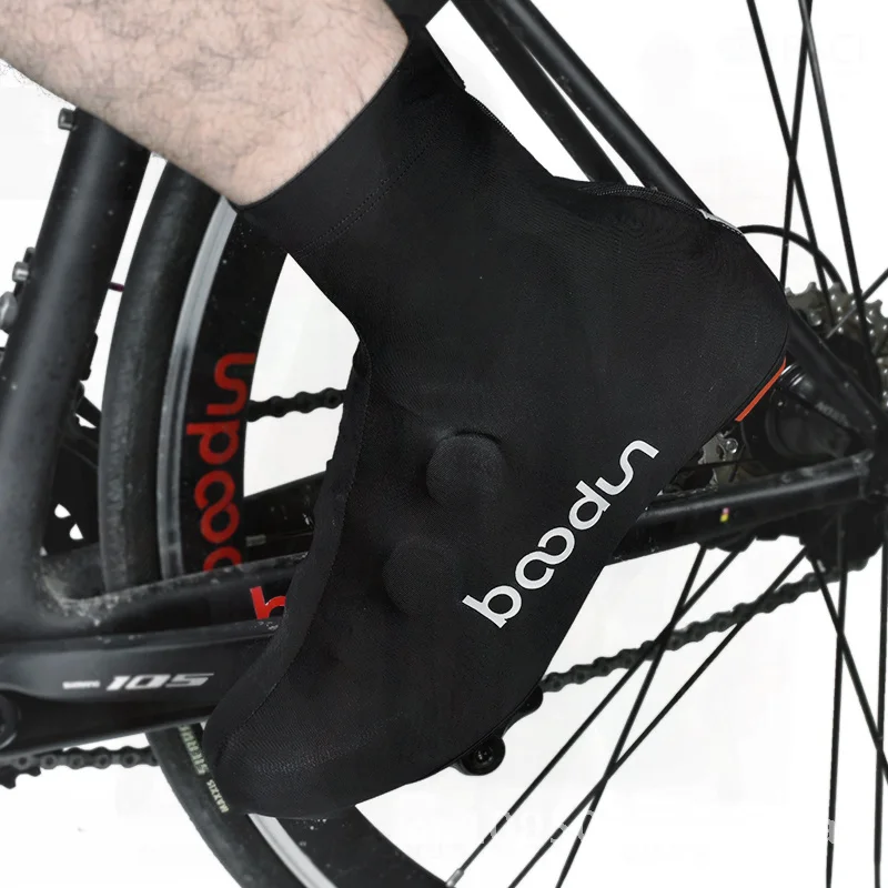 

BOODUN Unisex Bicycle Shoe Cover Outdoor Cycling Dustproof Easy-Take-Off Zipper Three-Color Lycra Shoe Cover for Men And Women