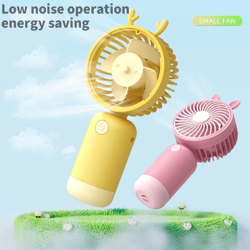 USB Mini Handheld Fan Portable Handheld Conditioner Rechargeable Mini Handy Pocket Size Small Air Cooler Low Noise Summer Travel