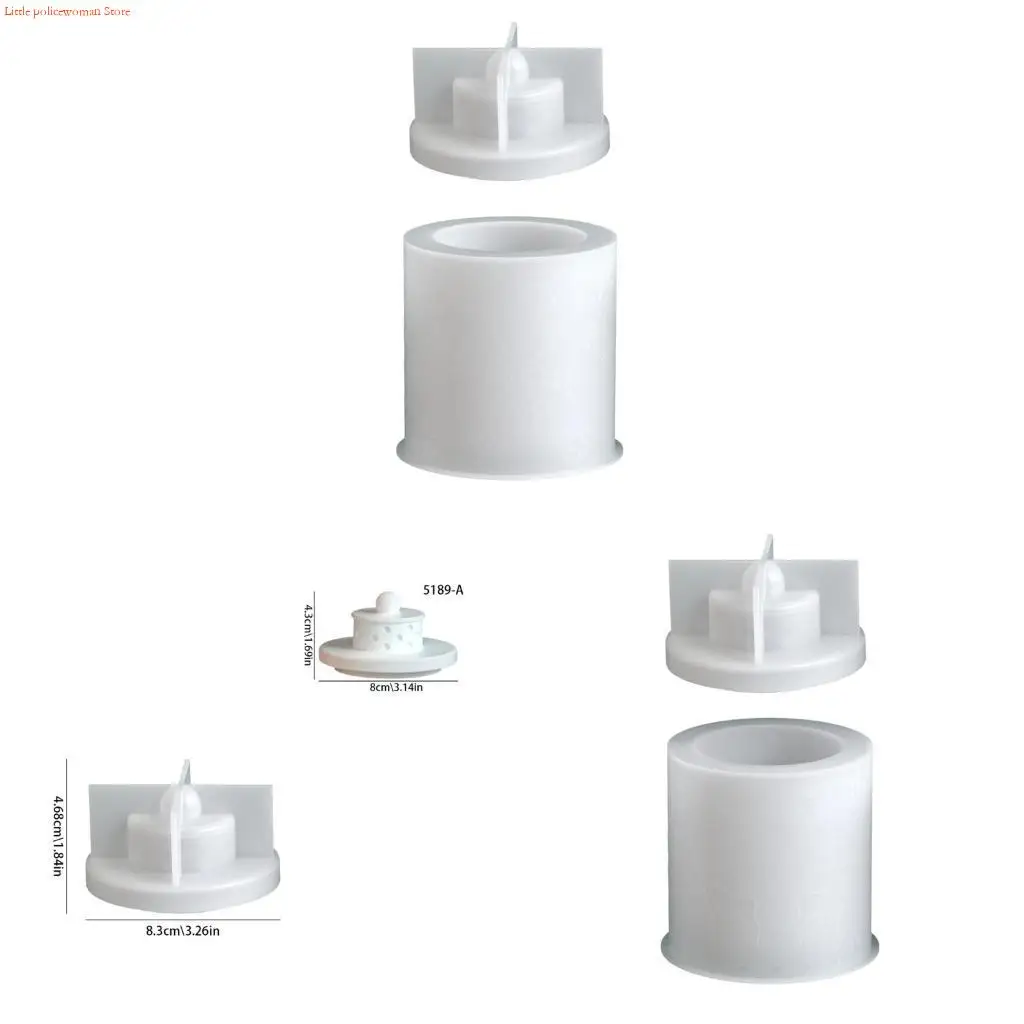 

F92D Silicone Resin Mould Christmas Themed Embossed Cylinder Container Craft For Jewelry Candy Storage Holiday Decoration