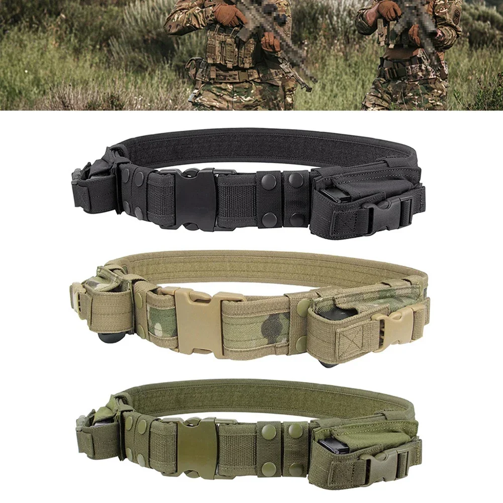 Tactical Men Belt Waist Support Hunting Equipment System Security Tactical Combat Duty Utility Belt with Magazine Pouches