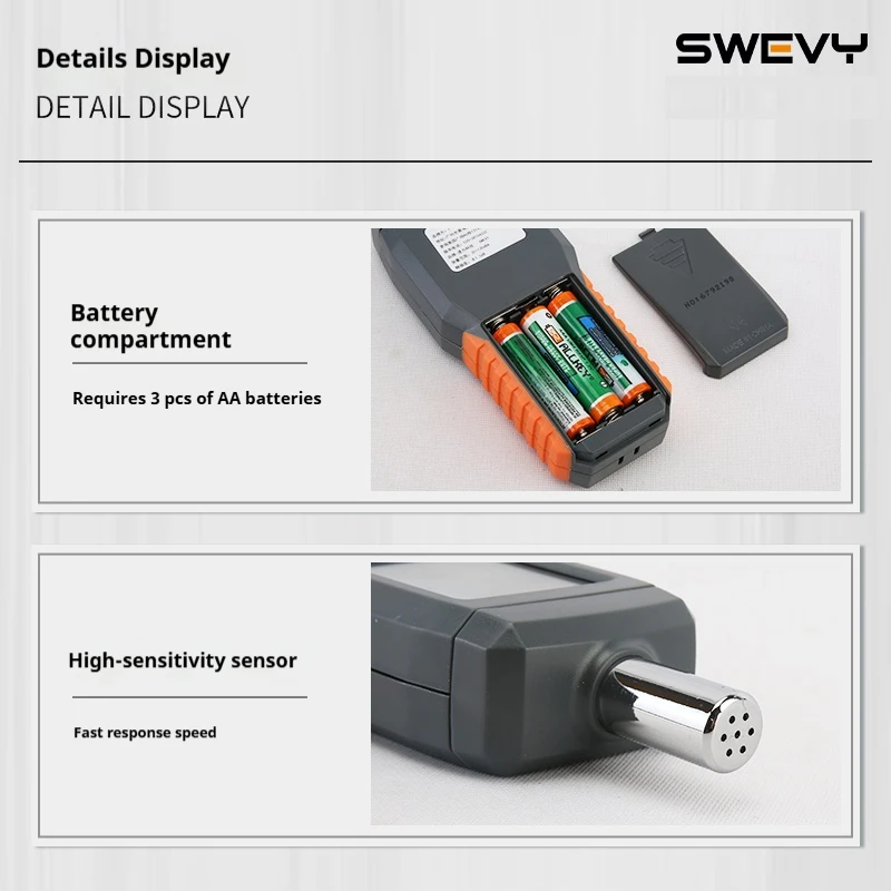 SWEVY Color Screen Portable Noise Measuring Device Home Sound Tester Detection Instrument 30-130db High Precision Decibel Meter
