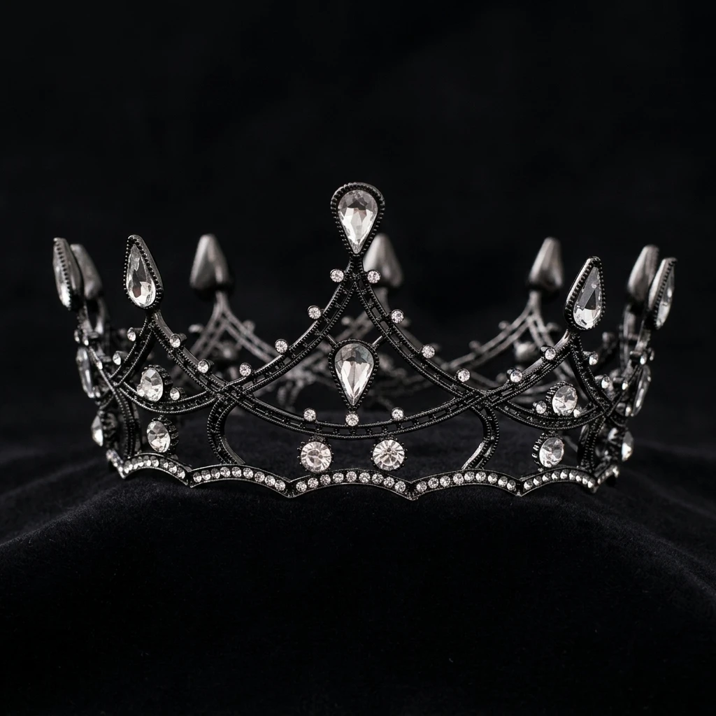 1pc Baroque Crystal Crown Elegant Retro Style Bridal Headpiece for Wedding Party Prom Queen Accessories Lightweight Alloy view 5