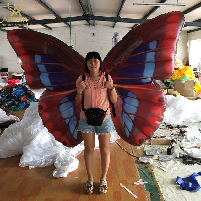 

festival party stage decoration inflatable butterfly wings costume for kids