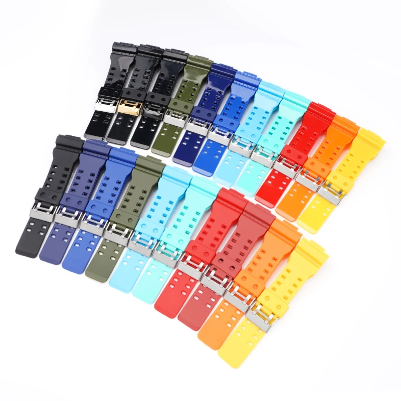 16mm Resin Watch Strap for Casio GA-110/400/700/100/140/GAW100/G-8900/GR-8900/GW-8900 Waterproof PU Watch Band Sport Bracelet