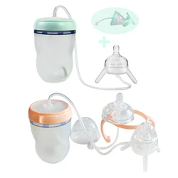 Handless Newborn Milk Bottle Self-Feeding Baby Bottle with Long Straw Tube Cup D5QA