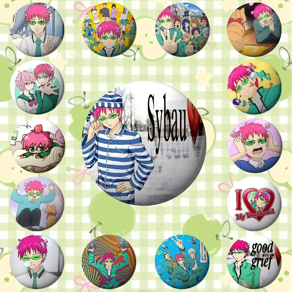 

Anime Cool K-Kusuo Saiki-S Badges Peripheral Lapel Pins Tinplate Round Brooch For Shoulder Bag Accessories Souvenir Gifts