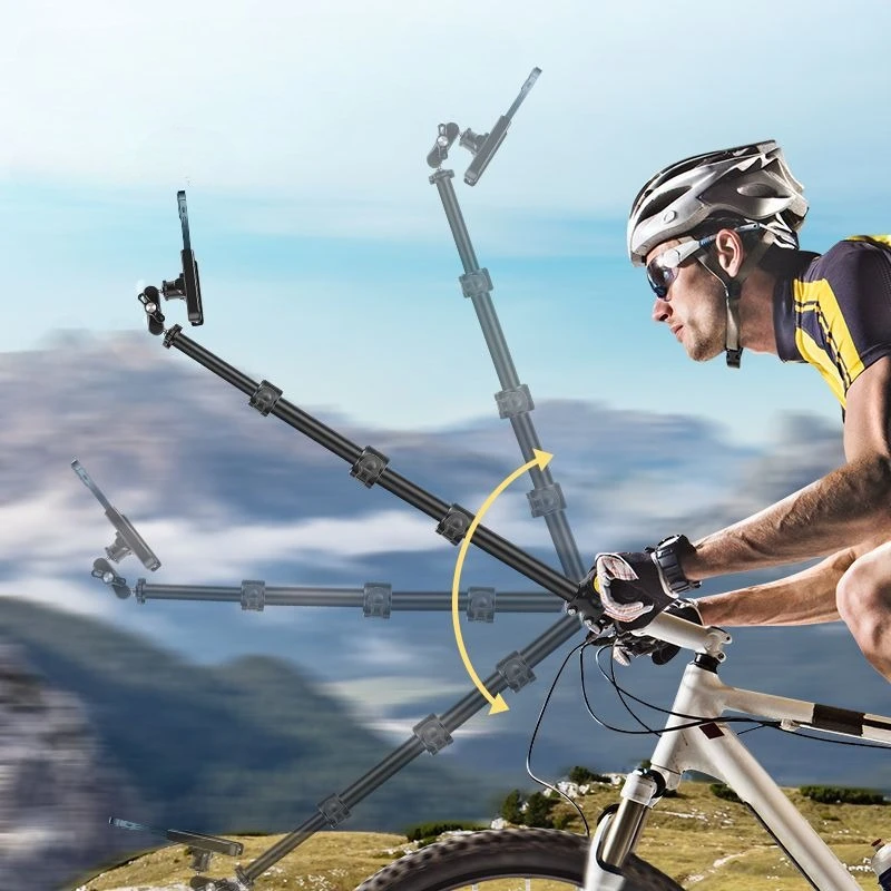 

Bicycle Mobile Phone Selfie Stick Fixed Extendable Aluminum Alloy Flexible Sturdy Bike Computer Mount Bicycle Accessories