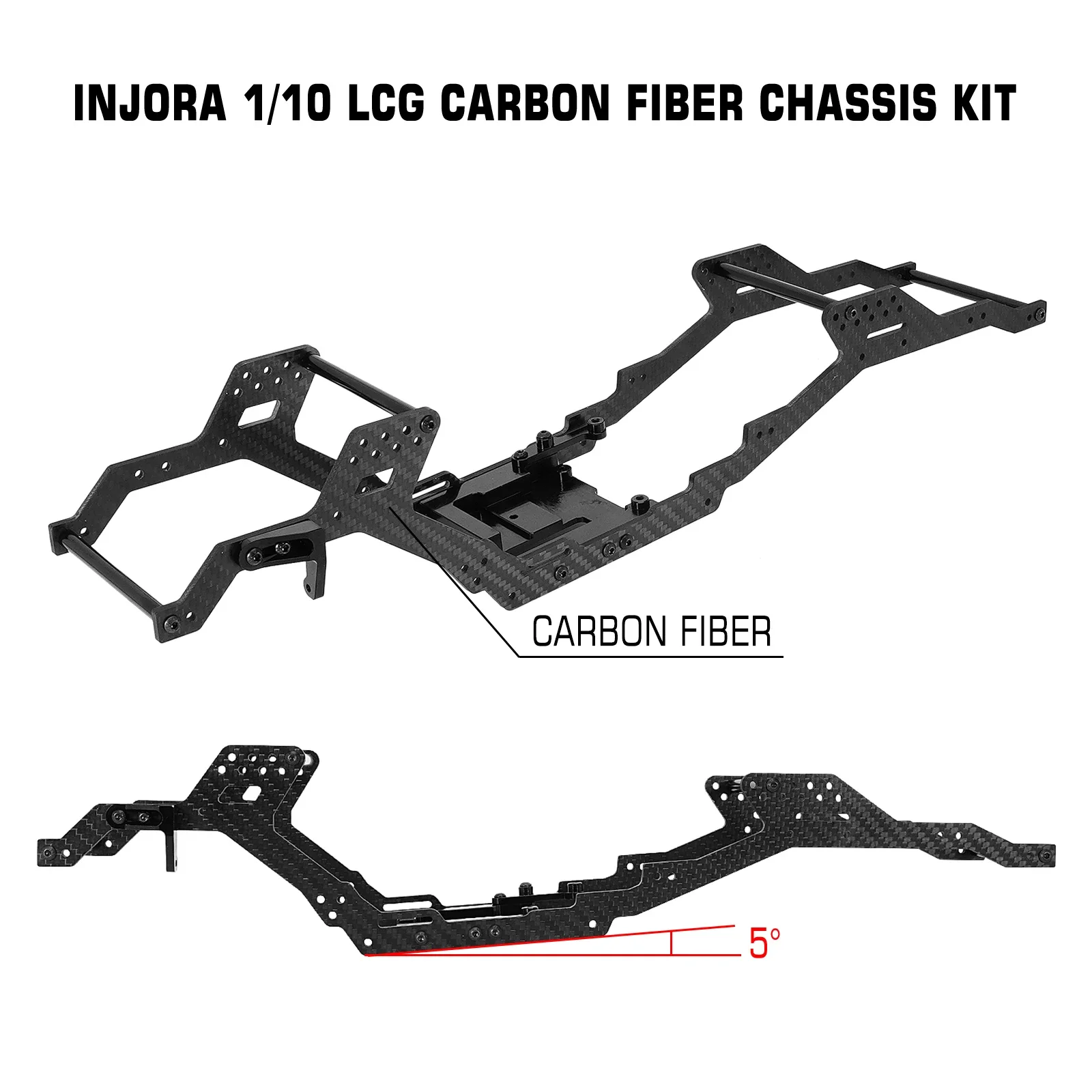 LCG Carbon Fiber 313/324mm Wheelbase Chassis Kit Frame Girder for 1/10 RC Crawler TRX4 Upgrade Parts