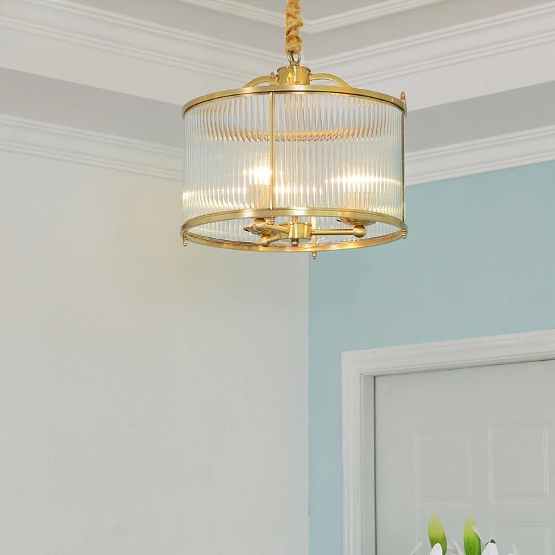 Dining Room Full Copper Living Room Bedroom Hotel Semi-suction Chandelier