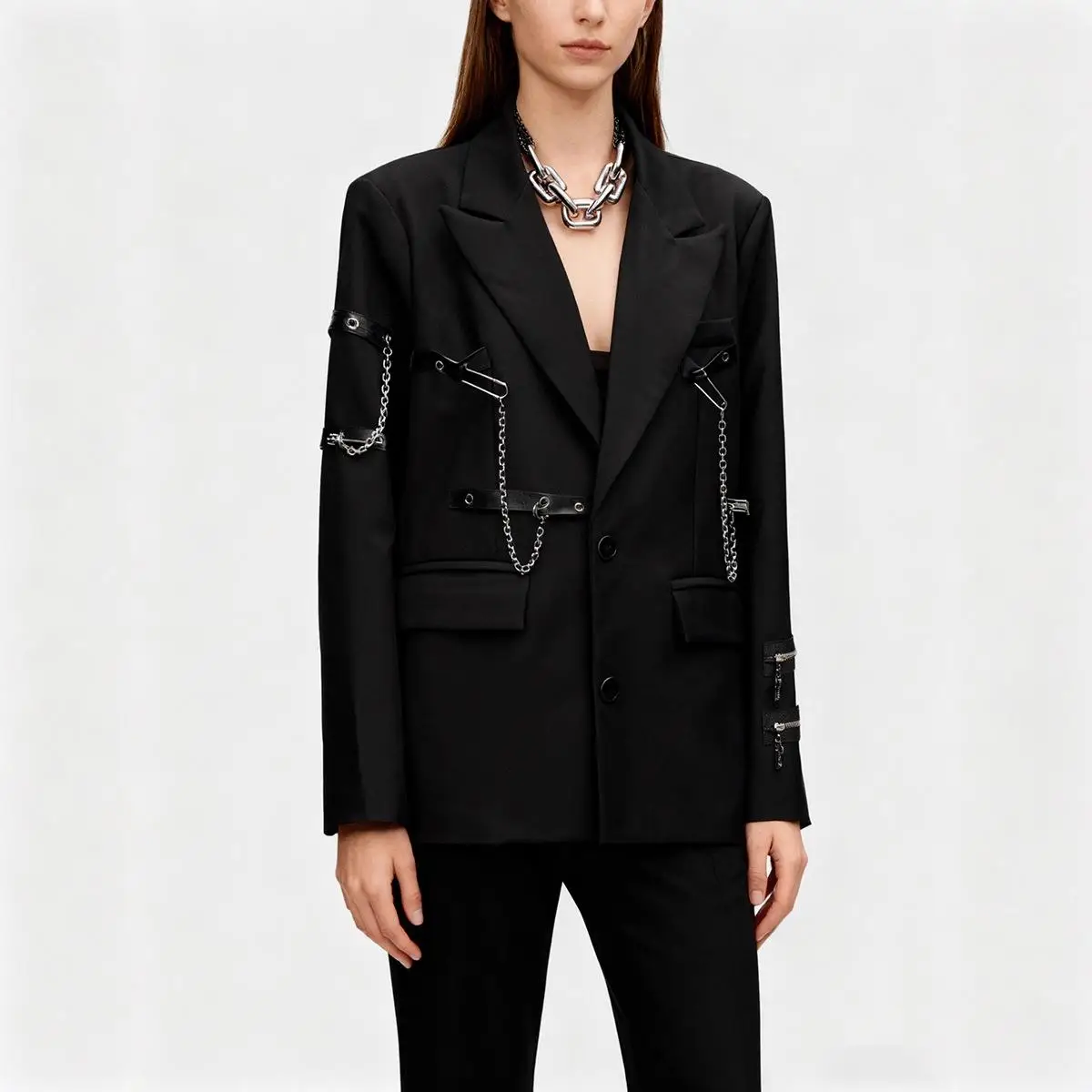 

Модный женский костюм-пэчворк Faionable Bla: трендовый, осенний, новый, элегантный, для повседневной носки, с длинными рукавами