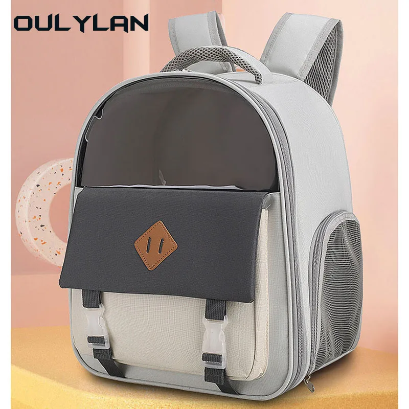 Oulylan Cat Pet Carriers Breathable Dog Backpack Foldable Oxford cloth Cat Carrying Bag Outdoor Travel Pet Supplies Bags