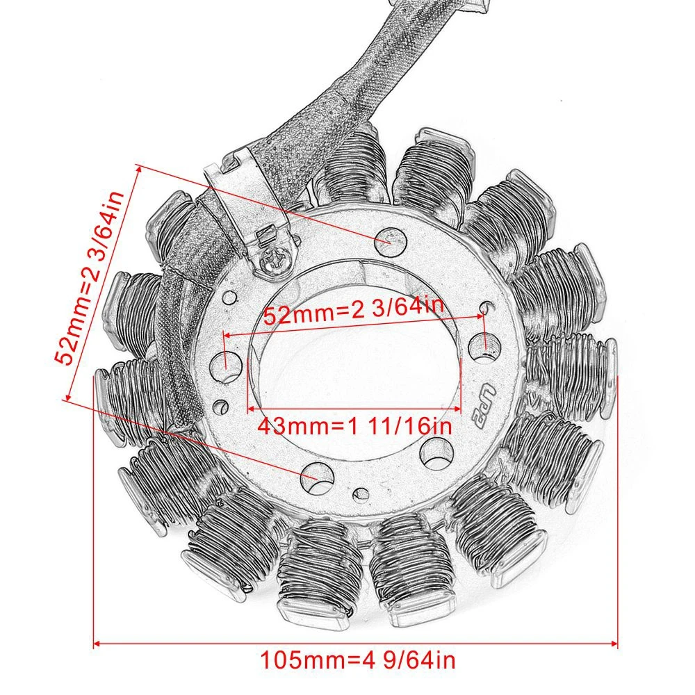 

21003-0054 Stator Coil for Kawasaki ZX1000 Ninja ZX10R ZX-10R ZX 10R 20CO06 2007 Magneto Generator Replace 21003-0036 21003-0052