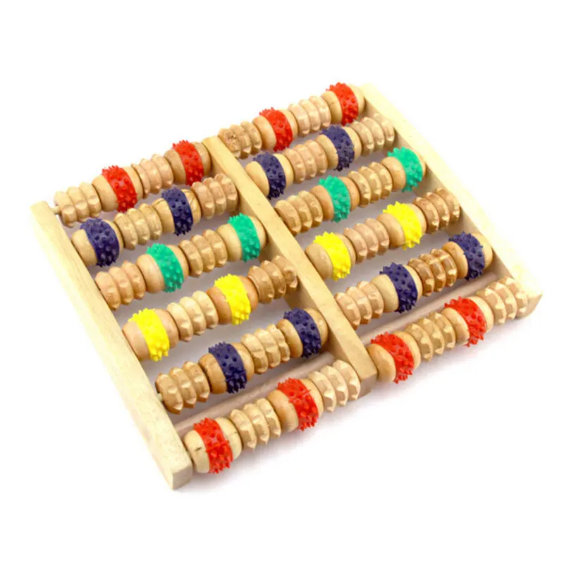 

1Pcs Colorful Wooden Foot Massager Roller - Reflexology Stress Relief Fitness Health Care Pain Relief Feet Massage Tool