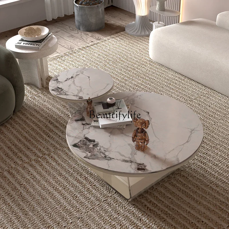 

yj32 Living room household modern simple cream style coffee table combination