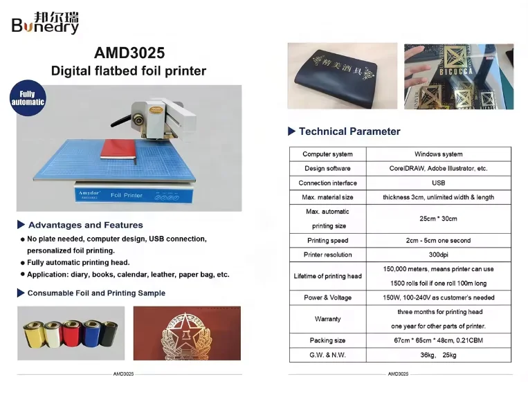 Neuzustand 3025 automatische Heiß präge maschine Flachbett-Digitaldrucker für effektiven Druck in Geschäften