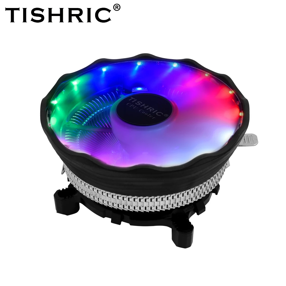 

TISHRIC CPU Cooler Fan 120mm RGB 3 Pin PWM PC Quiet CPU Radiator For Intel LGA 1151 1155 1156 1366 775 AMD AM2 AM3 AM4