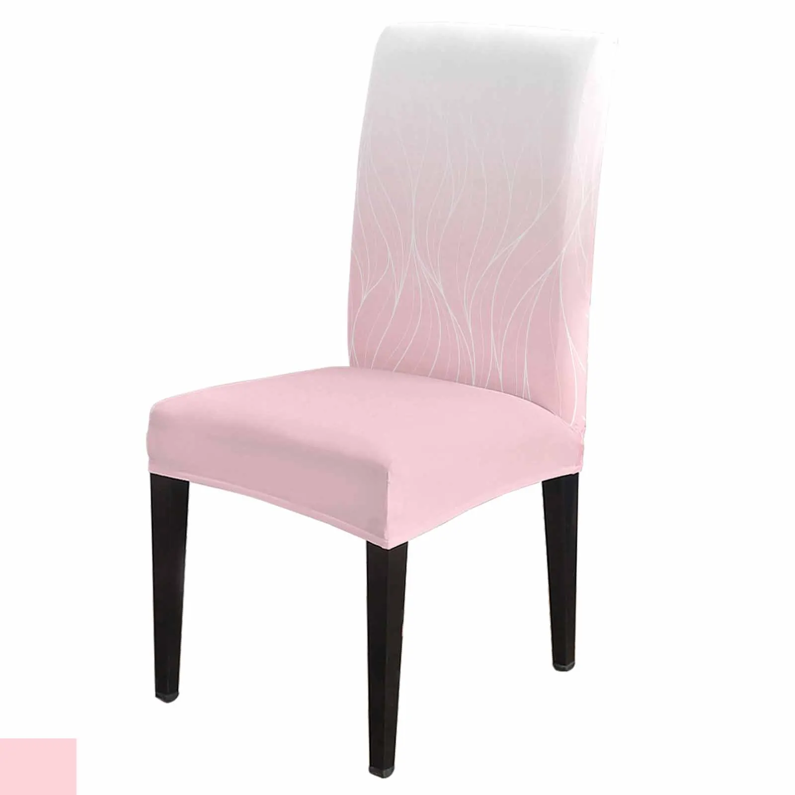 Pink Gradient Line Texture 4/6/8PCS Spandex Elastic Chair Case For Wedding Hotel Banquet Dining Room