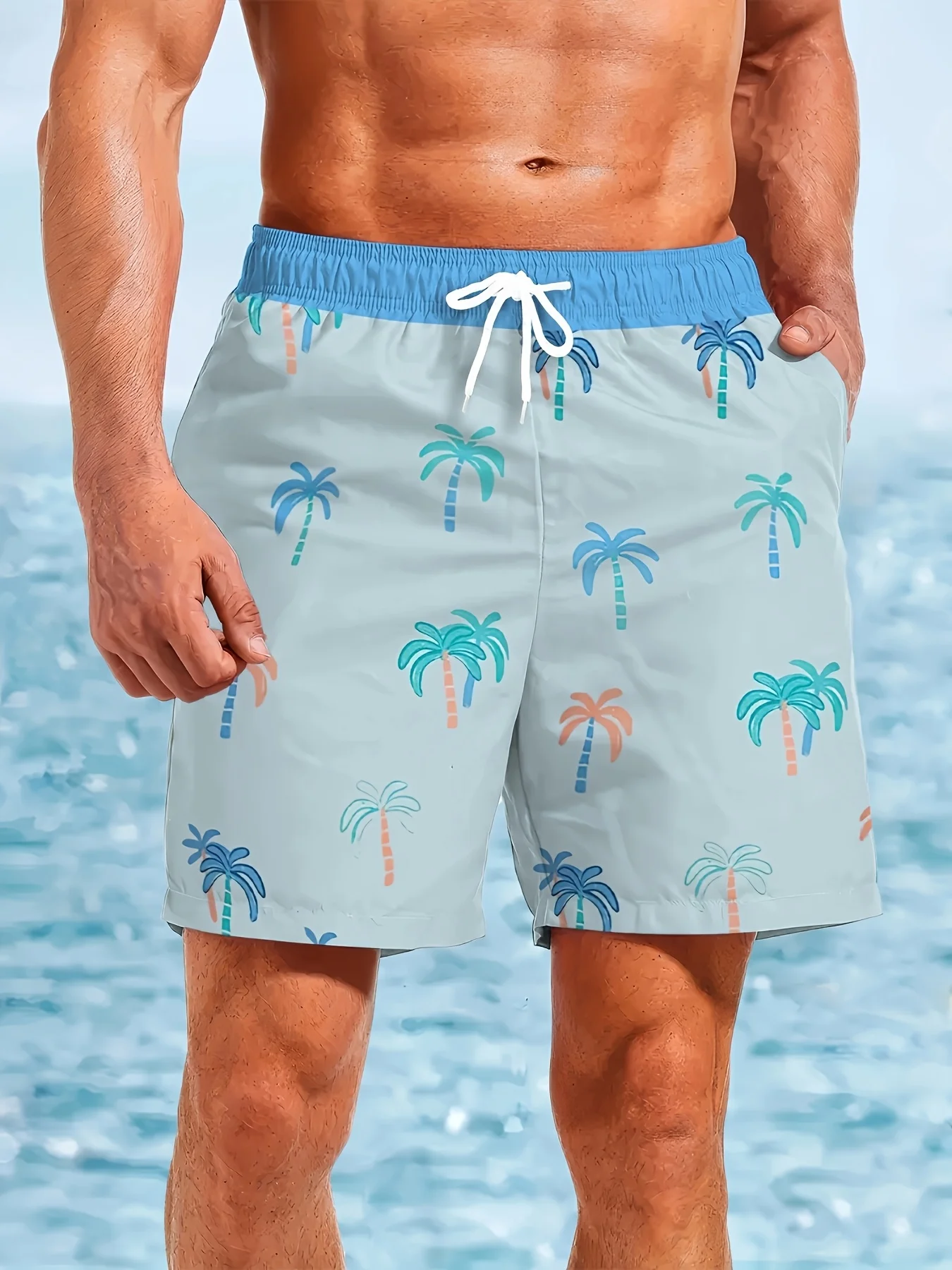 

Простые повседневные шорты в пляжном стиле для взрослых с 3D принтом, легкие модные быстросохнущие шорты, подходящие для занятий спортом на открытом воздухе