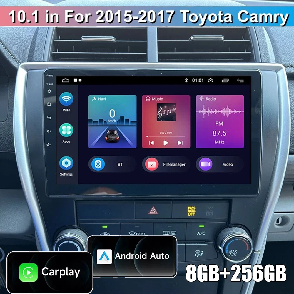 

4G+WIFI Android 15 Car Radio For Toyota Camry 2015 2016 2017 Multimedia Video Player Stereo Touch Screen Carplay Auto DSP RDS
