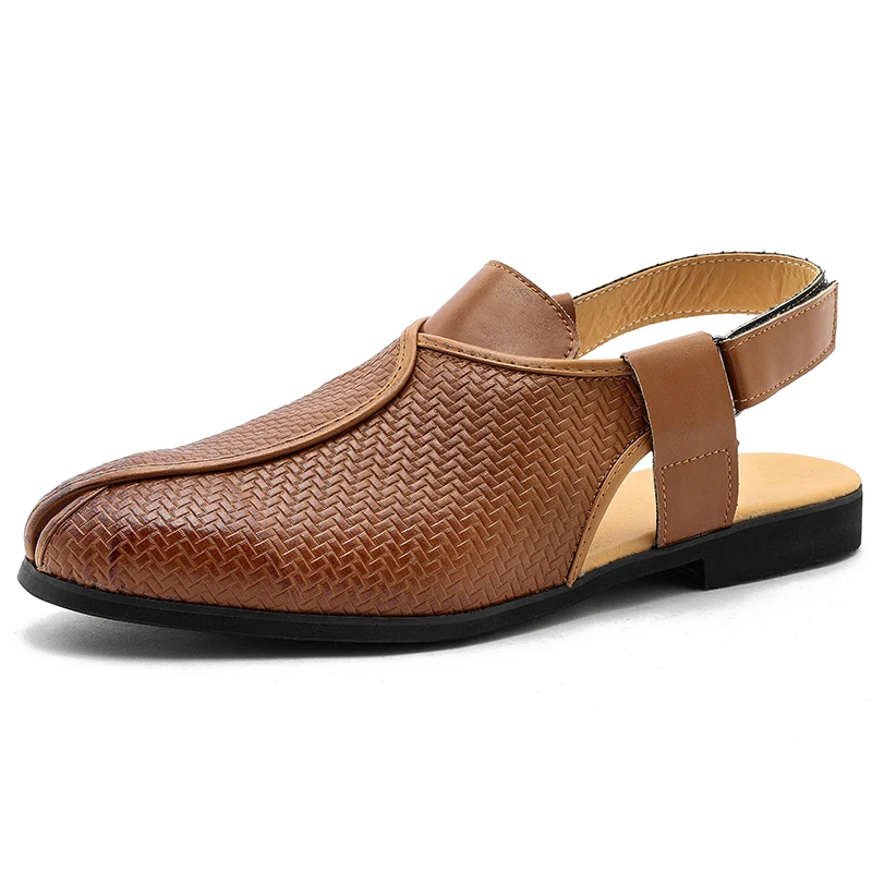 Luxury Brand Men Sandals British Style High Quality Hollow Out Leather Casual Shoes Summer Breathable Walk Shoes Mocassin Hombre