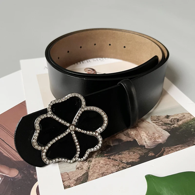 여성 활주로 패션 꽃 버클 정품 가죽 Cummerbunds 여성 드레스 코르셋 허리띠 벨트 장식 와이드 벨트 TB176